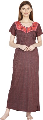 Robecult Women Nighty(Brown)