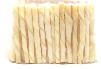 Pet Care Brandon 450gm White Digestible Rawhide Twisted Chew Sticks For Dogs Dog Chew(450 g, Pack of 50)