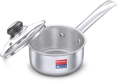 Prestige Tri Ply Sauce Pan 16 cm diameter with Lid 2 L capacity(Stainless Steel, Non-stick, Induction Bottom)