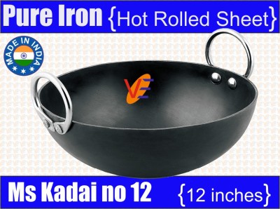 VeerEnterprises Ms (IRON) Kadhai 31 cm diameter 2.8 L capacity(Iron)