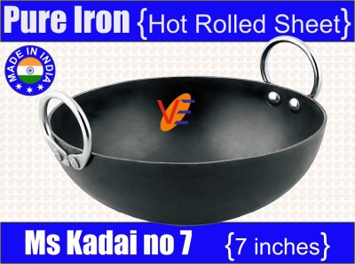 VeerEnterprises Ms (IRON) Kadhai 18 cm diameter 0.75 L capacity(Iron)