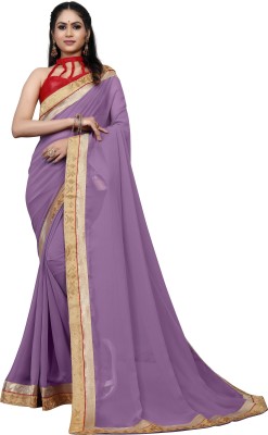 Aai Shree Khodiyar Art Solid/Plain Bollywood Georgette Saree(Multicolor)