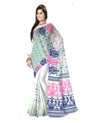 Pradip Fabrics Printed Tant Cotton Silk Saree(Multicolor)