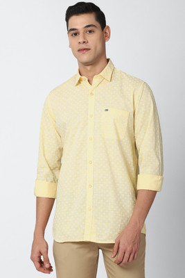 PETER ENGLAND Men Printed Casual Yellow Shirt