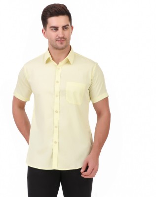 DESIGN UP Men Solid Formal Yellow Shirt