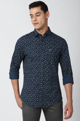 PETER ENGLAND Men Printed Casual Dark Blue Shirt