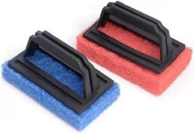 Hk Group Generic Tile Cleaning Multipurpose Scrubber Brush with Handle Scrub Pad(Regular, Pack of 2)
