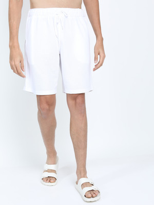 HIGHLANDER Solid Men White Casual Shorts