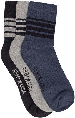 JUMP USA Men Perforations Calf Length(Pack of 3)