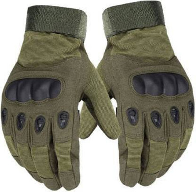 QWICK CLICK Full Finger Hard Bike Shooting Riding Gloves Outdoor Breathable Gym & Fitness Riding Gloves(Green)