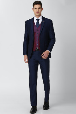 VAN HEUSEN Single Breasted Solid Men Suit
