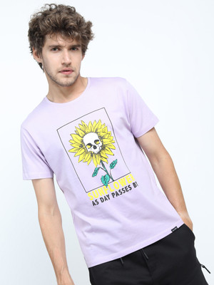 HIGHLANDER Solid Men Round Neck Grey T-Shirt