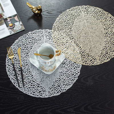 Luxula Round Pack of 6 Table Placemat(Gold, PVC)
