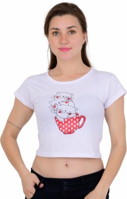 ClothsZen Casual Printed Women White Top