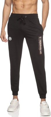 HPS Sports Printed Men Black Track Pants