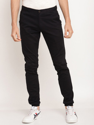 Octave Solid Men Black Track Pants