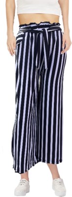 Divij Designe S Flared, Regular Fit Women Black, White Trousers