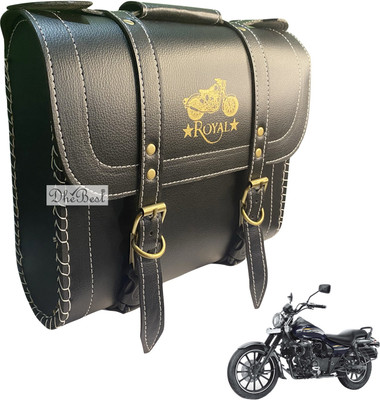 Dhe Best Bike Saddle Bag Waterproof Golden Buckle Black for Avenger Street 160 Saddle Bag Black Leatherette Motorbike Saddlebag(10 L)