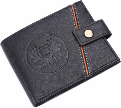 NKSK CRAFT Men & Women Casual Black Genuine Leather Card Holder(10 Card Slots)
