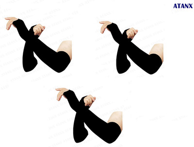 atanx Cotton Arm Sleeve For Men & Women(Free, Black)