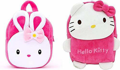 Rasmika Plush Soft Kitty Cartoon School Bag for Children (Kongi Hellokitty) Backpack(Multicolor, 10 L)
