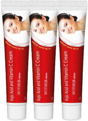 Leeford Spotsrub Skin Cream 15g Each Pack of 3 - with Kojic Acid 2% and Vitamin C