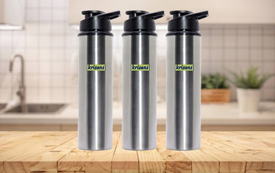 KRISONS 1000 ml Steel Sipper(Pack of 3, Silver)