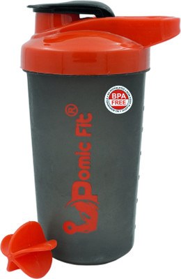 Pomic fit 600 ml Plastic Shaker(Pack of 1, Black)