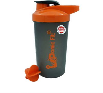 Pomic fit 600 ml Plastic Shaker(Pack of 1, Black)