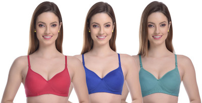 SuTJena Padded bra Women T-Shirt Lightly Padded Bra(Light Green)