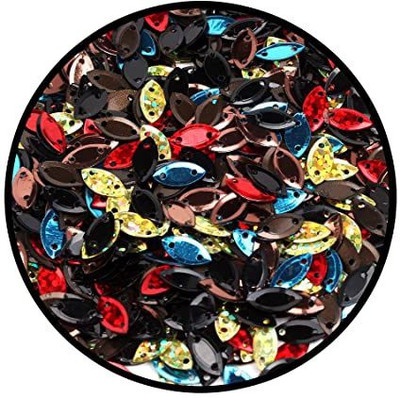 Elegant Casa Multi Color Oval Shape Decorative Swing Patch for Clothes Plastic Buttons(Pack of 100)