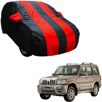 SS Zeeber Car Cover For Mahindra Scorpio S6 Plus 8 Seater (With Mirror Pockets)(Blue, Red)