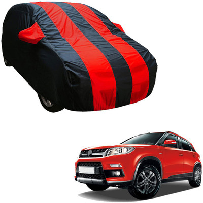 SS Zeeber Car Cover For Maruti Vitara Brezza ZDi Plus AMT Dual Tone Diesel (With Mirror Pockets)(Blue, Red)