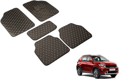 Auto Hub Leatherite Standard Mat For  Kia Sonet(Black)