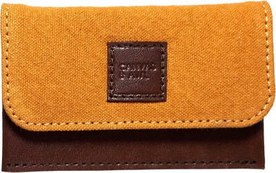 CANVAS & AWL 8 Card Holder(Set of 1, Yellow, Brown)