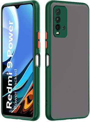 BLDM Back Cover for Smoke Cover Protective Shockproof Matte Hard Back Case Cover for Redmi 9 Power(Green, Silicon, Pack of: 1)