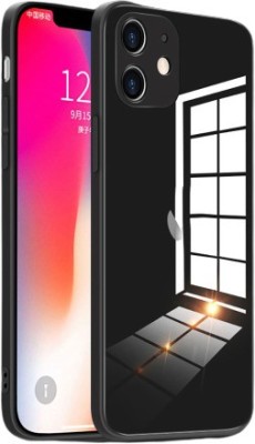 MobikWorld Back Cover for Iphone 11 Glass Back Covers Waterproof Square Hard Luxury Phone Case(Black, Pack of: 1)