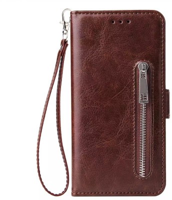 TELETEL Wallet Case Cover for Oppo A52(Brown, Cases with Holder, Pack of: 1)