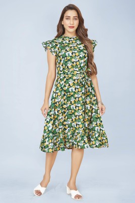 Fashion Dream Women A-line Green Dress