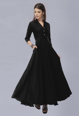 Marutii Creation Women Maxi Black Dress