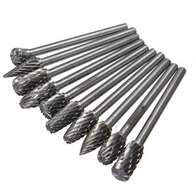 A&S TOOLSHOP Tungsten Carbide Rotary Burr Set 10Pcs, Carving Burr Bits, with 3Mm Shank 6Mm For Power Tools Accessories Rotary Milling Cutter