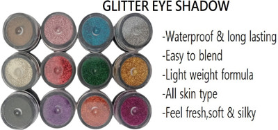 GFSU MULTI COLOR GLITTER EYE SHADOW , NAIL ART & BODY HIGHLIGHTER 18 ml(MULTICOLOR)