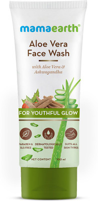 MamaEarth Aloe Vera with Aloe Vera & Ashwagandha for a Youthful Glow Face Wash