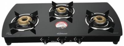Sunflame MAGNA 3 Burner Toughened Glass Top Gas Stove with 2 years Warranty Stainless Steel Manual Gas Stove