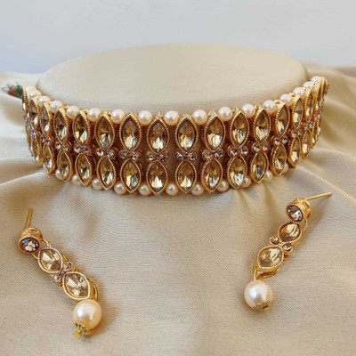 CATALYST Crystal Gold-plated Gold Jewellery Set(Pack of 1)