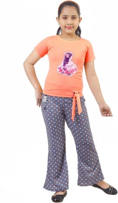 BEEKAY ENTERPRISE Girls Party(Festive) Top Pant(ORANGE)