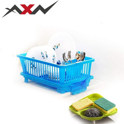 AXN Dish Drainer Kitchen Rack Plastic Popular Combo Kitchen Sink Organizer & 3 in 1 Kitchen Sink dish drainer rack