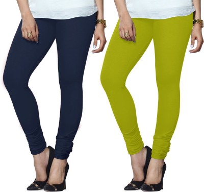 Lyra Churidar  Ethnic Wear Legging(Dark Blue, Light Green, Solid)