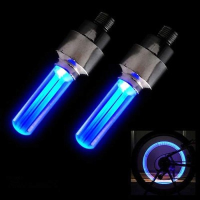 NSV Cycle Wheel Valve Blue Light LED Wheel Reflectors(Blue)