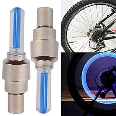 DSTECHBAR Cycle Tyre Valve Light Bike Wheel Valve Light Led 2 Pieces (Blue) LED Wheel Reflectors(Blue)